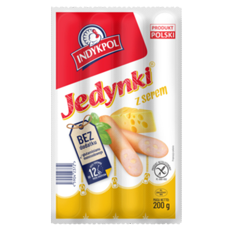 Parówki Jedynki z serem cheddar 200 g Indykpol